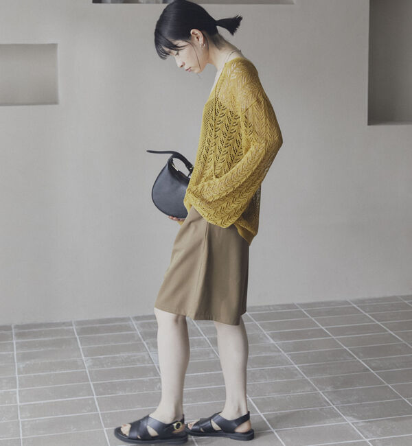 Doux archives「透かし編みキーネックニットプルオーバー」|ニット・セーター|