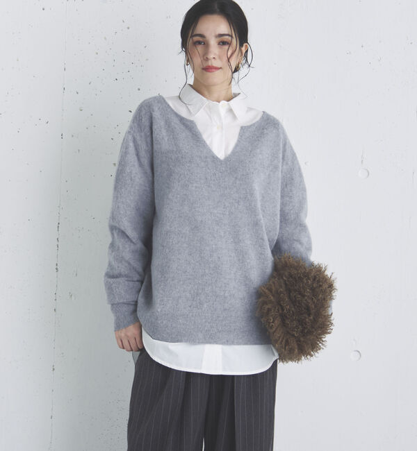 Doux archives「カシミヤウールキーネックニットプルオーバー」|ニット・セーター|