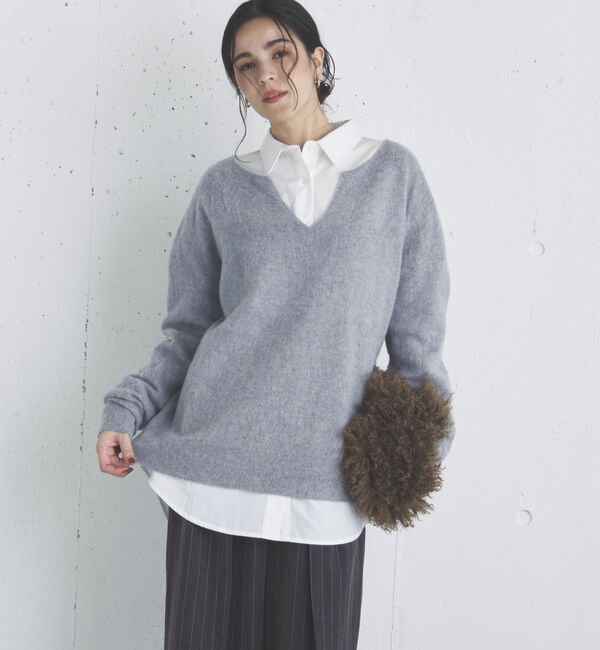 Doux archives「カシミヤウールキーネックニットプルオーバー」|ニット・セーター|