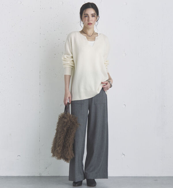 Doux archives「カシミヤウールキーネックニットプルオーバー」|ニット・セーター|