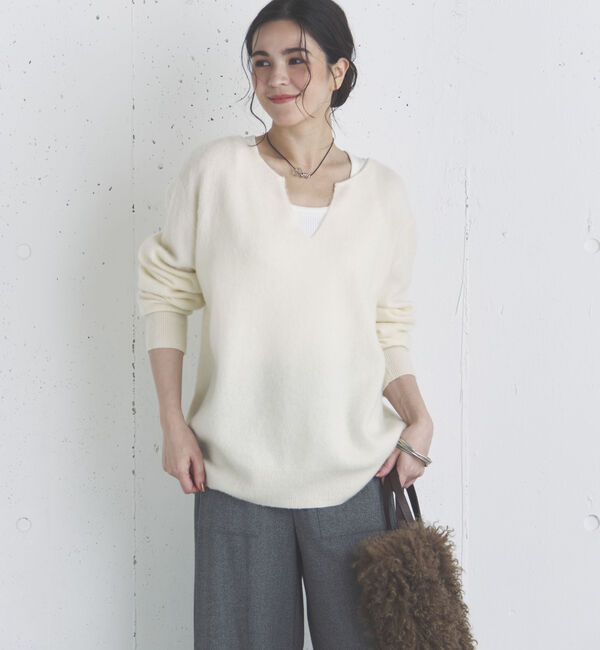 Doux archives「カシミヤウールキーネックニットプルオーバー」|ニット・セーター|
