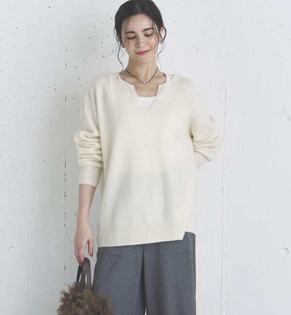 Doux archives「カシミヤウールキーネックニットプルオーバー」|ニット・セーター|