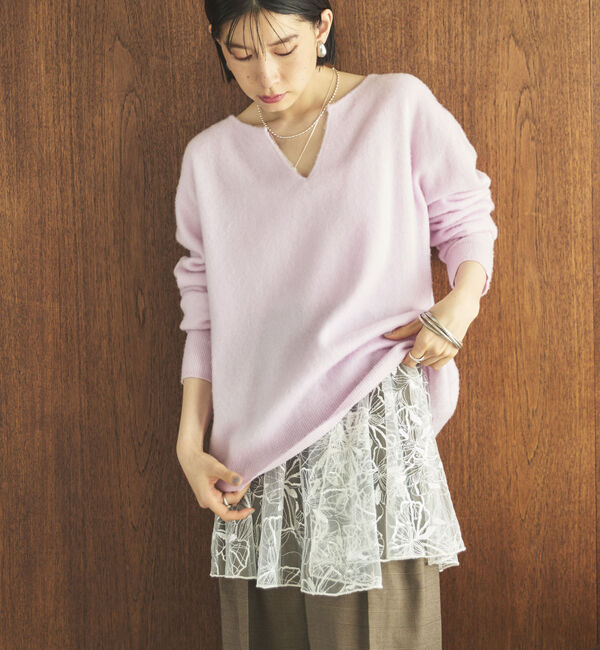 Doux archives「カシミヤウールキーネックニットプルオーバー」|ニット・セーター|