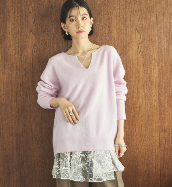 Doux archives「カシミヤウールキーネックニットプルオーバー」|ニット・セーター|