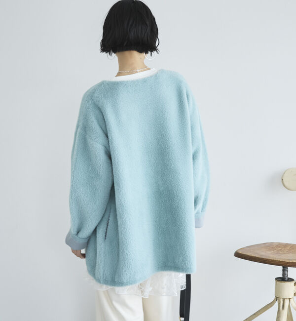 Doux archives「ダブルフェイスノーカラーニットジャケット」|ニット・セーター|