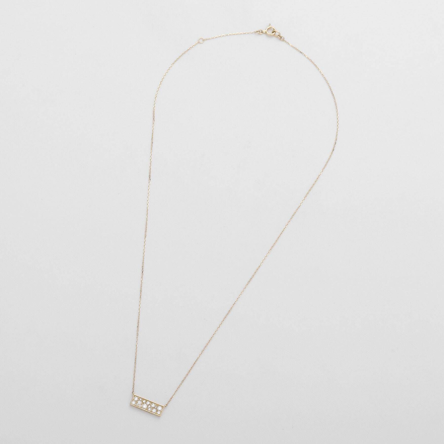 COCOSHNIK「K18ダイヤモンド ランダムパヴェ ホリゾンタルネックレス」|ネックレス|