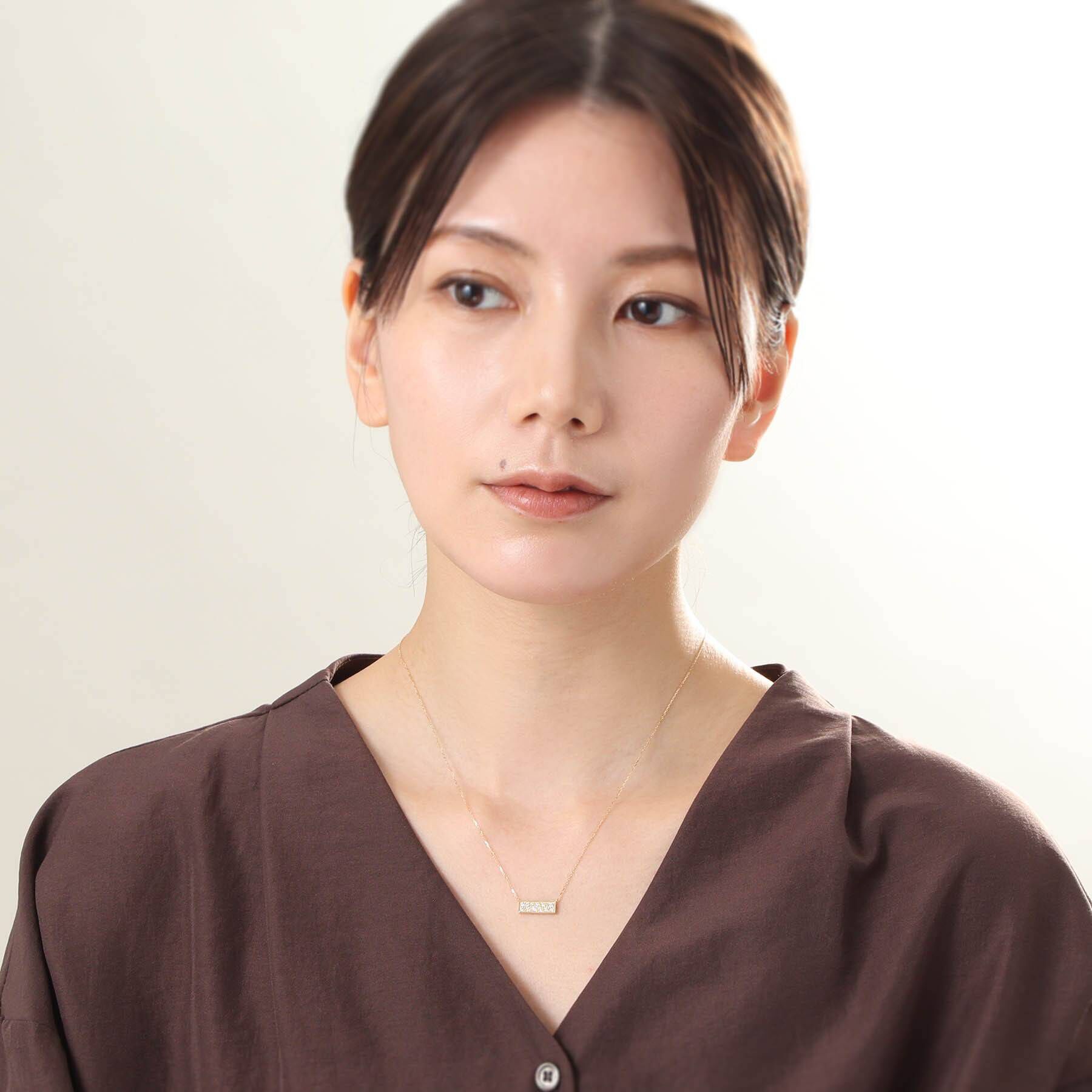 COCOSHNIK「K18ダイヤモンド ランダムパヴェ ホリゾンタルネックレス」|ネックレス|