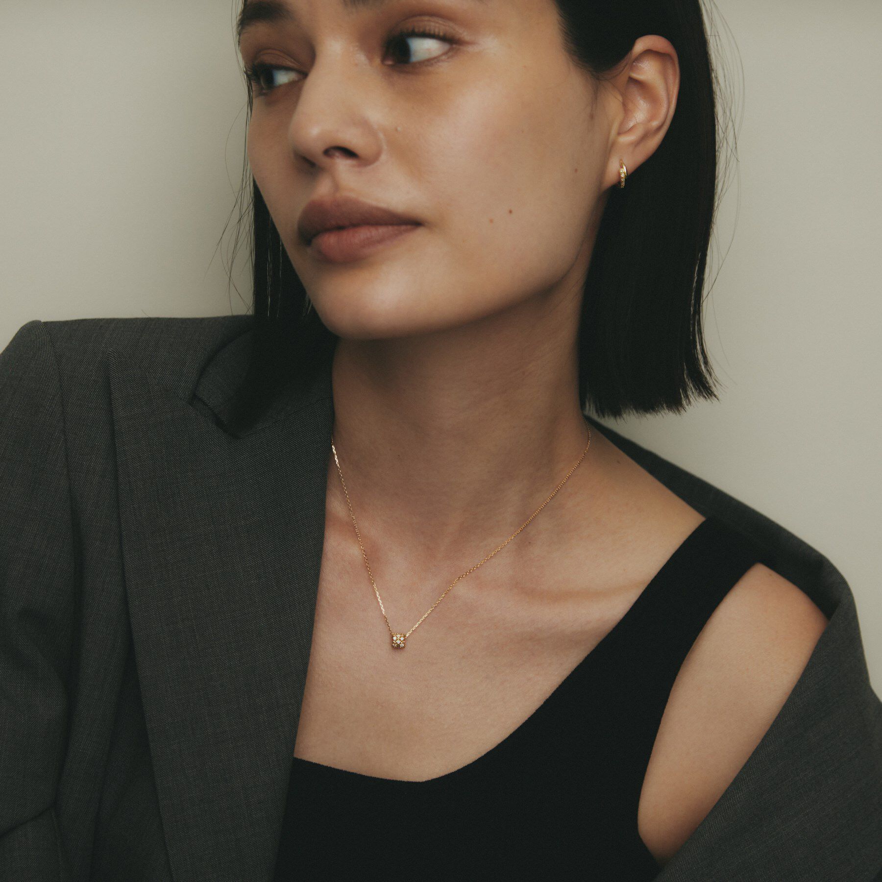 COCOSHNIK「K18ダイヤモンド レースビーズ ネックレス」|ネックレス|