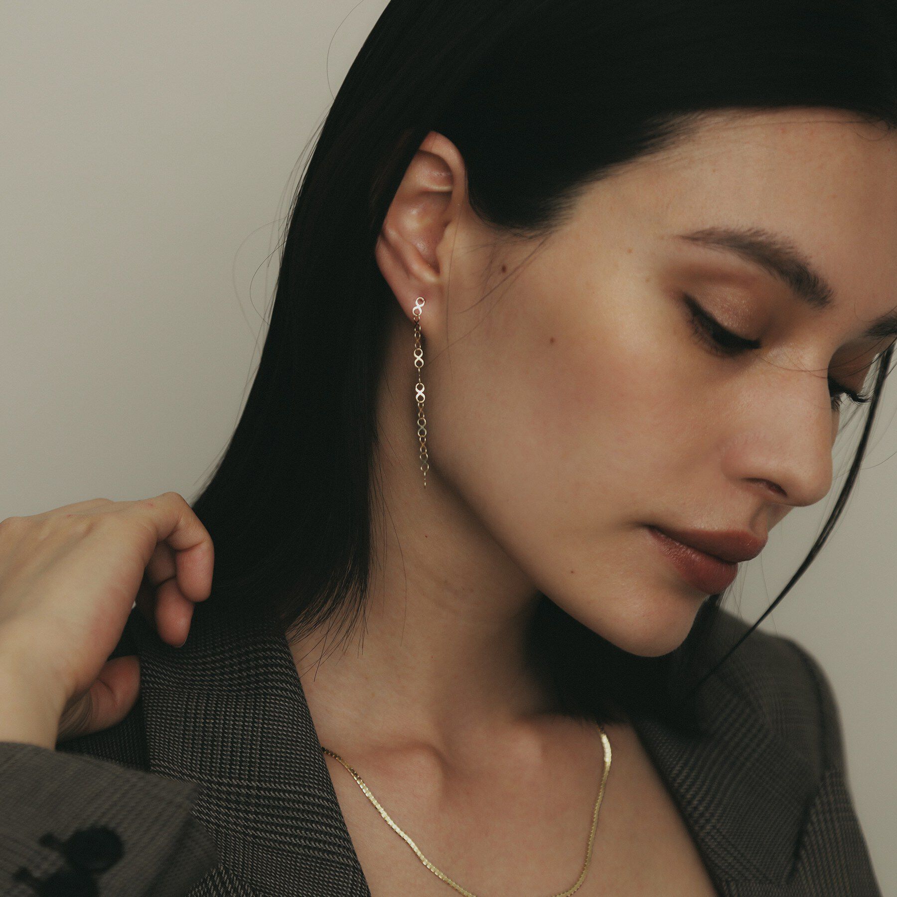 COCOSHNIK「K10X大チェーン スタッドピアス」|ピアス|