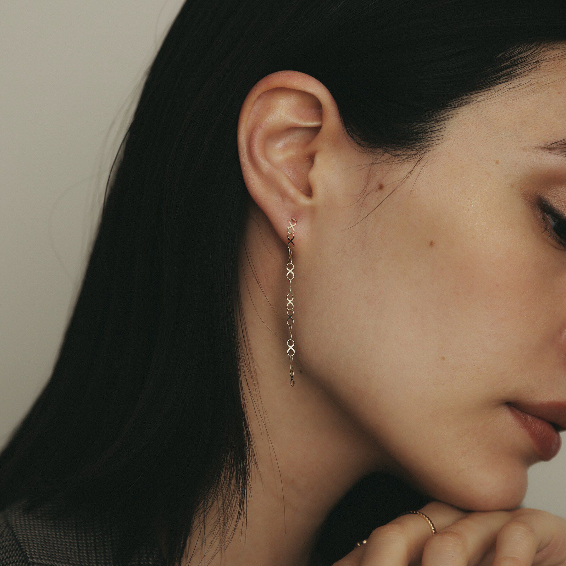 COCOSHNIK「K10X大チェーン スタッドピアス」|ピアス|