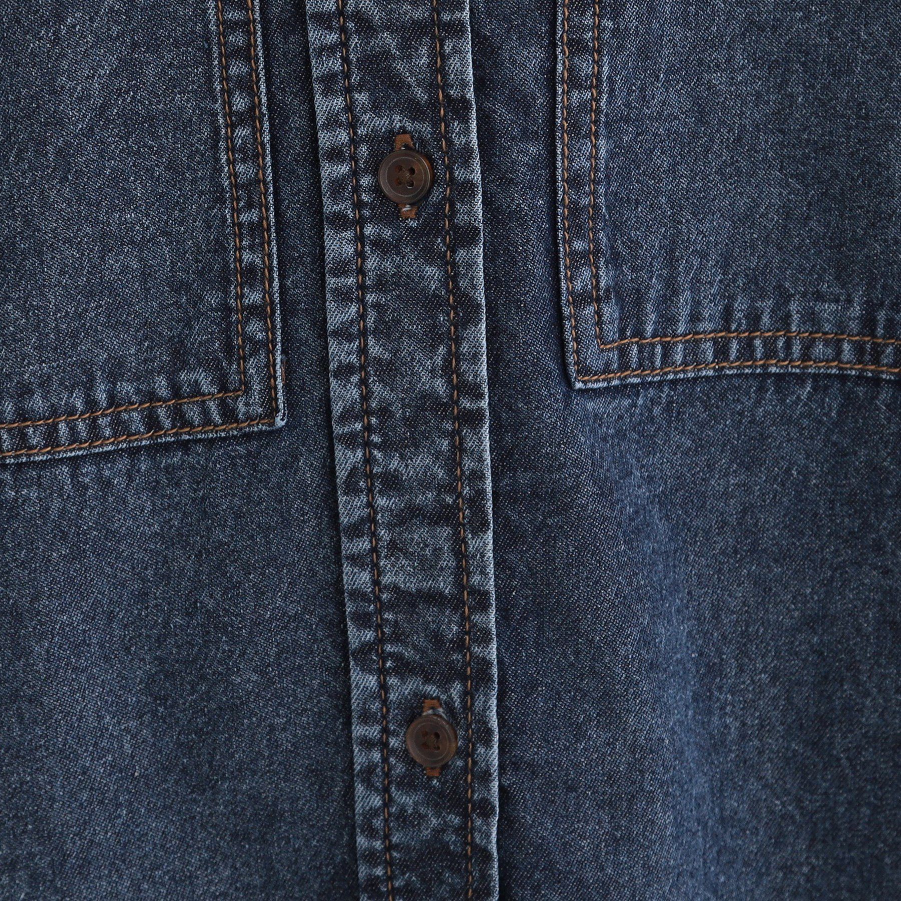 SHOO･LA･RUE「【洗濯機可/ライトオンスデニム】こなれ感をプラスする BIGポケットデニムシャツ」|シャツ・ブラウス|