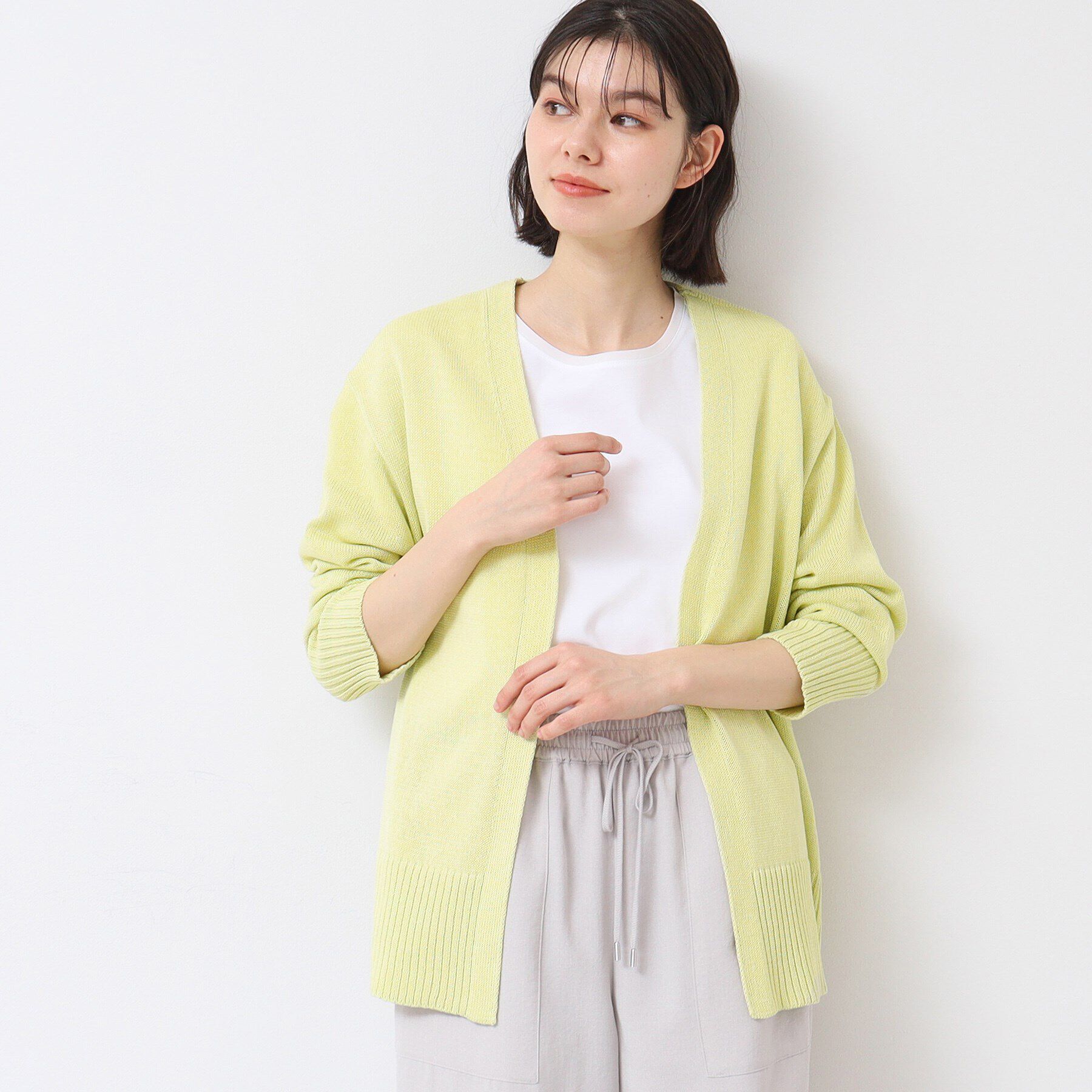 Dessin「【洗える】ミドルゲージカーディガン （S～L）」|カーディガン|ライトイエロー(03