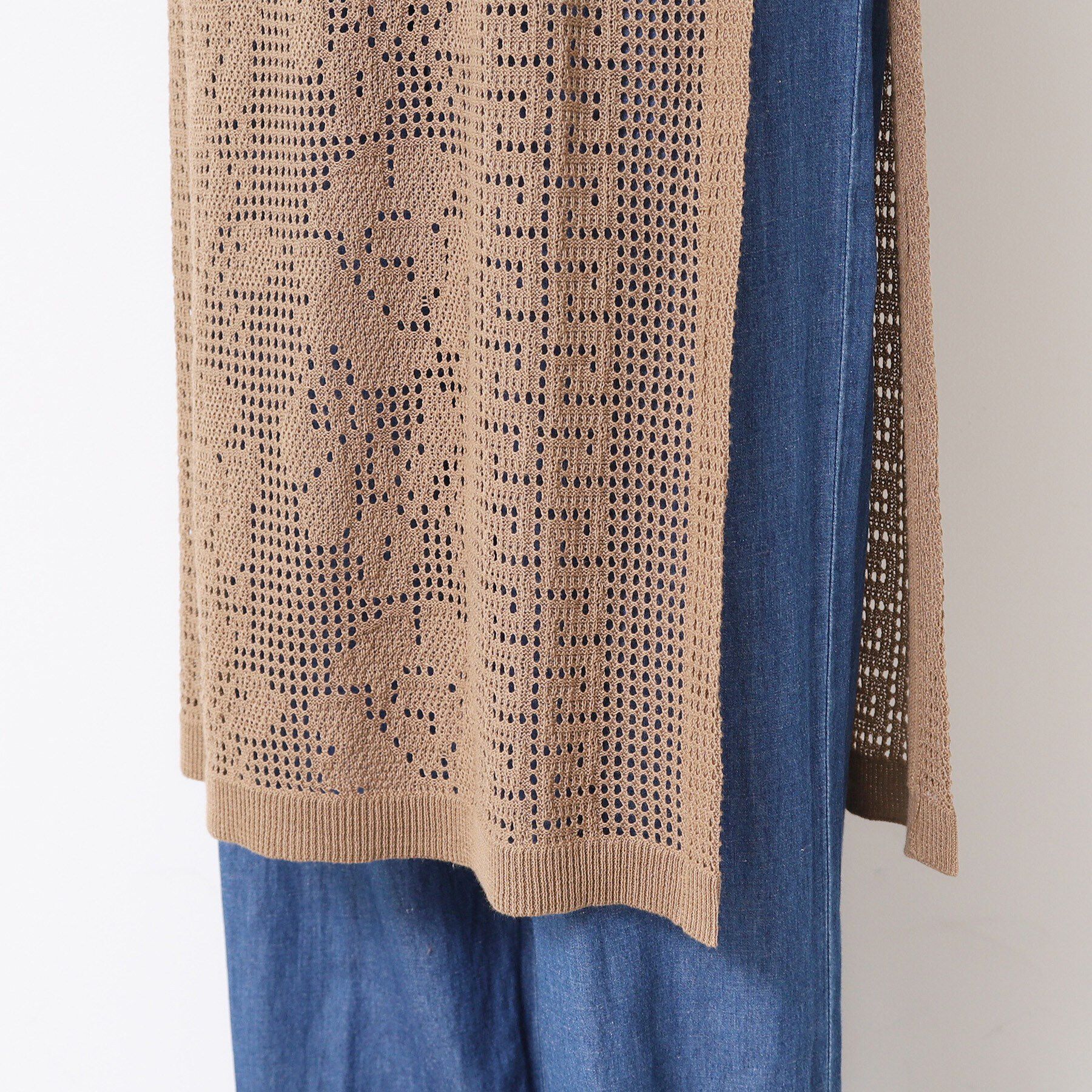 Dessin「【洗える】フラワー柄ニット巻き風スカート」|スカート|