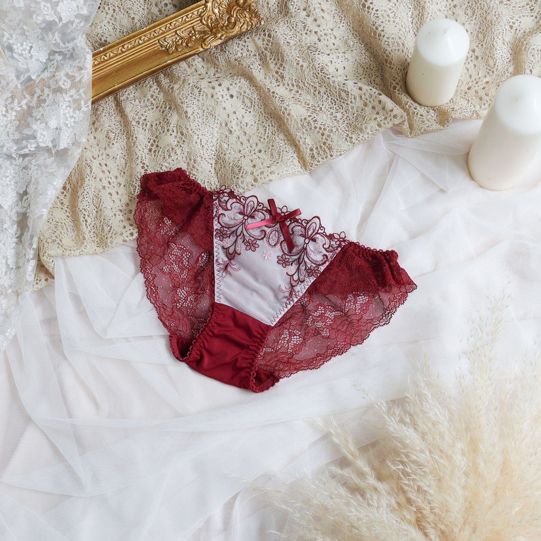 Risa Magli「スカイラー レースショーツ」|インナー|ボルドー(064)