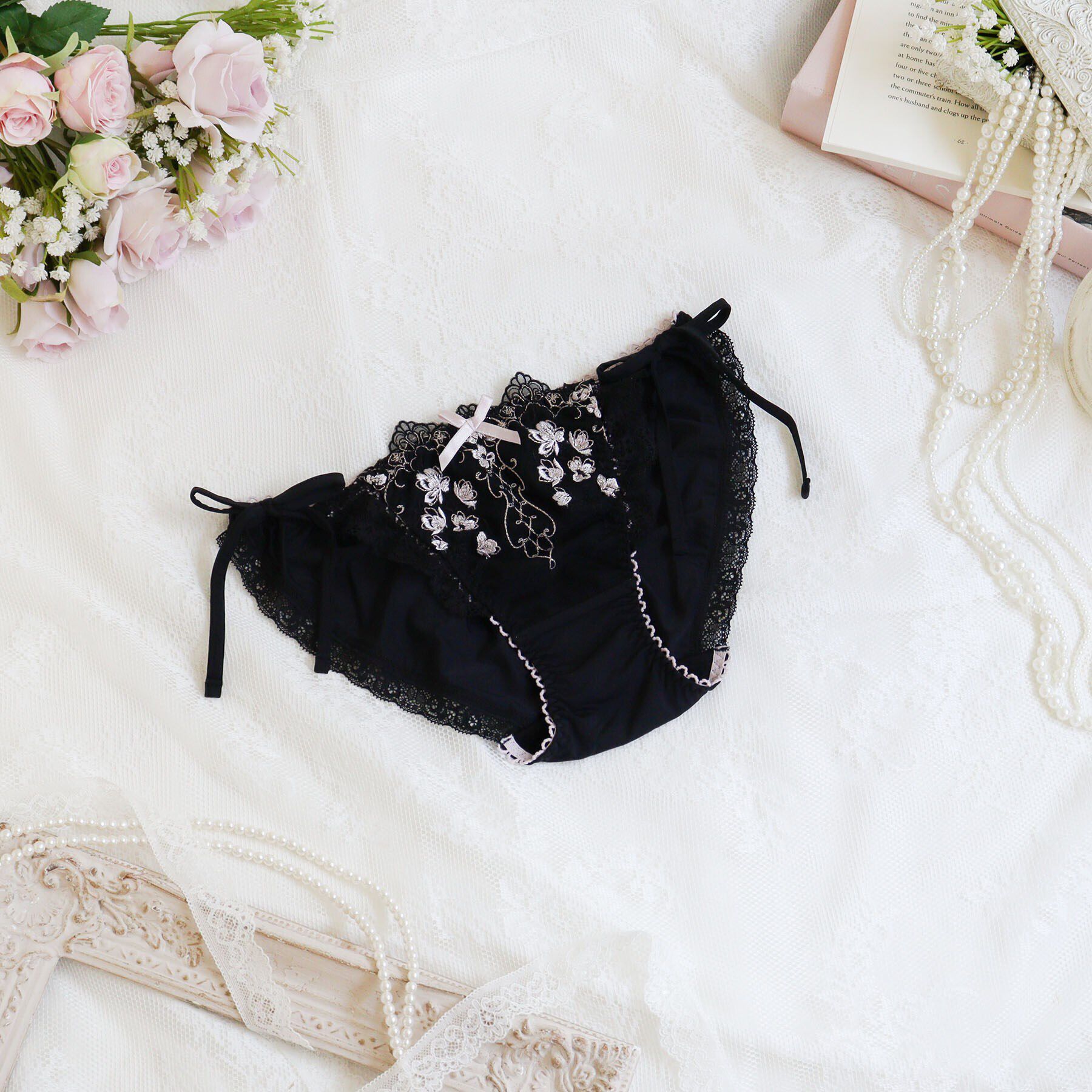 Risa Magli「カイリー リボンショーツ」|インナー|ブラック(019)