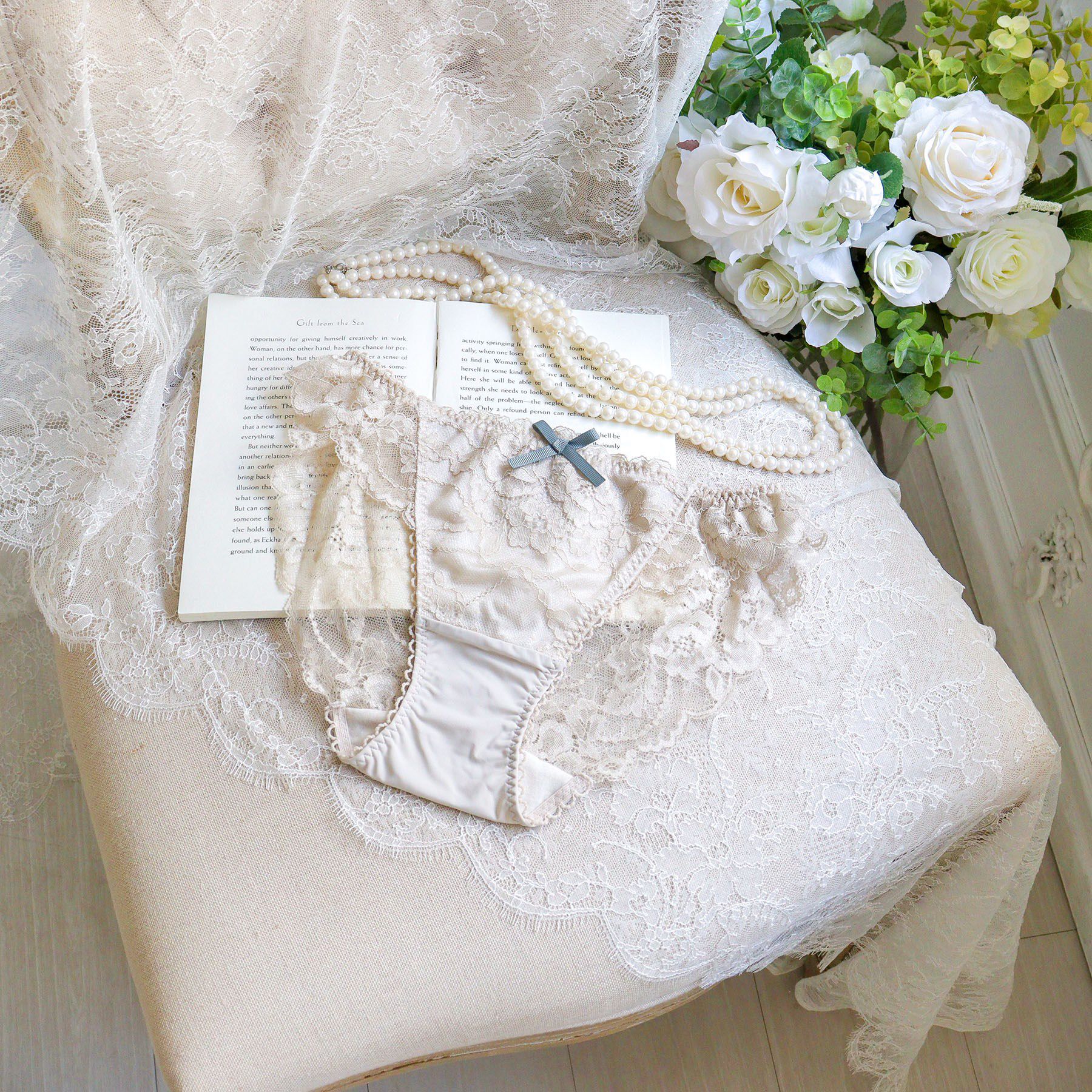 Risa Magli「ノーラ レースショーツ」|インナー|グレージュ(050)