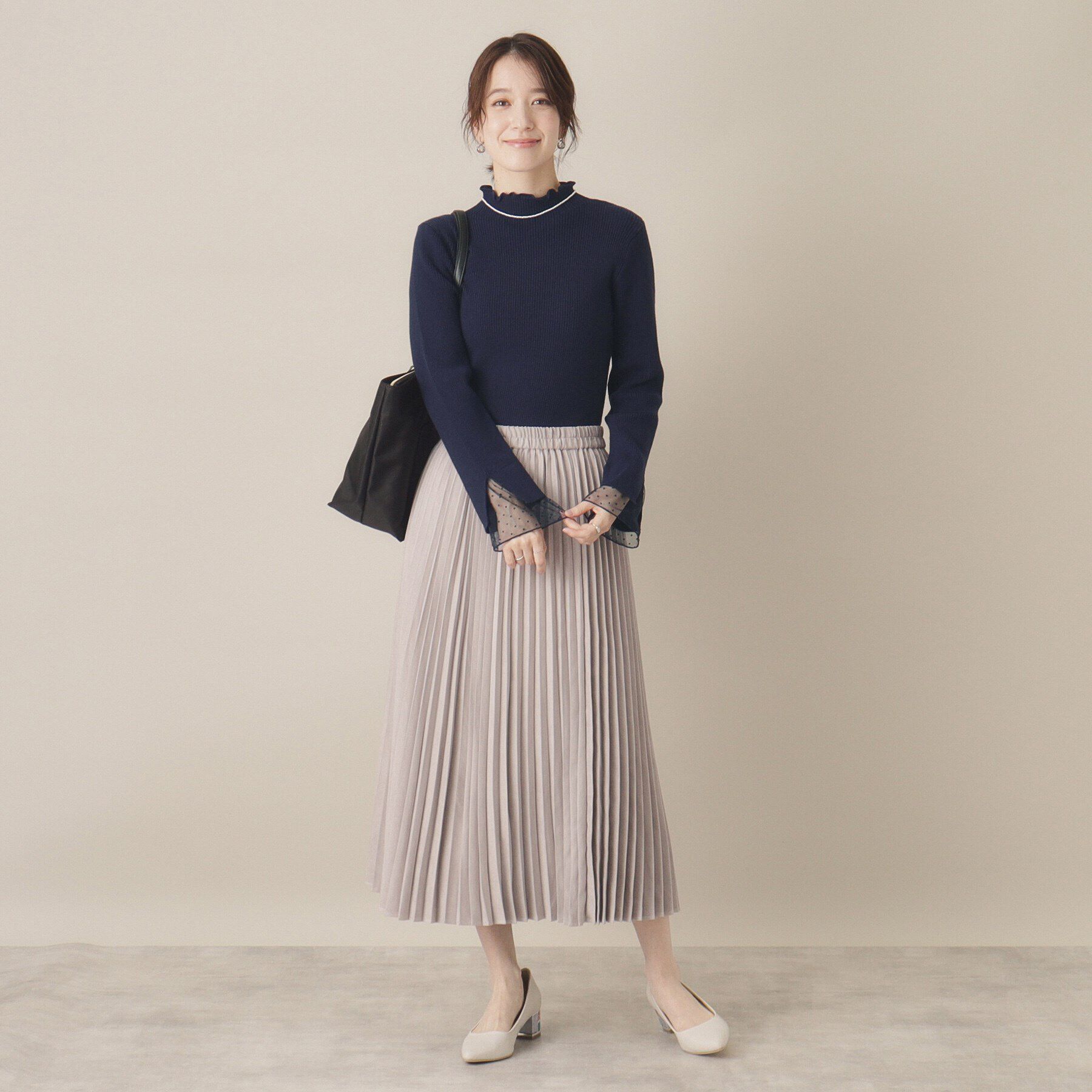 ITS&rsquo;DEMO「【手洗い可】袖チュールリブニット」|ニット・セーター|