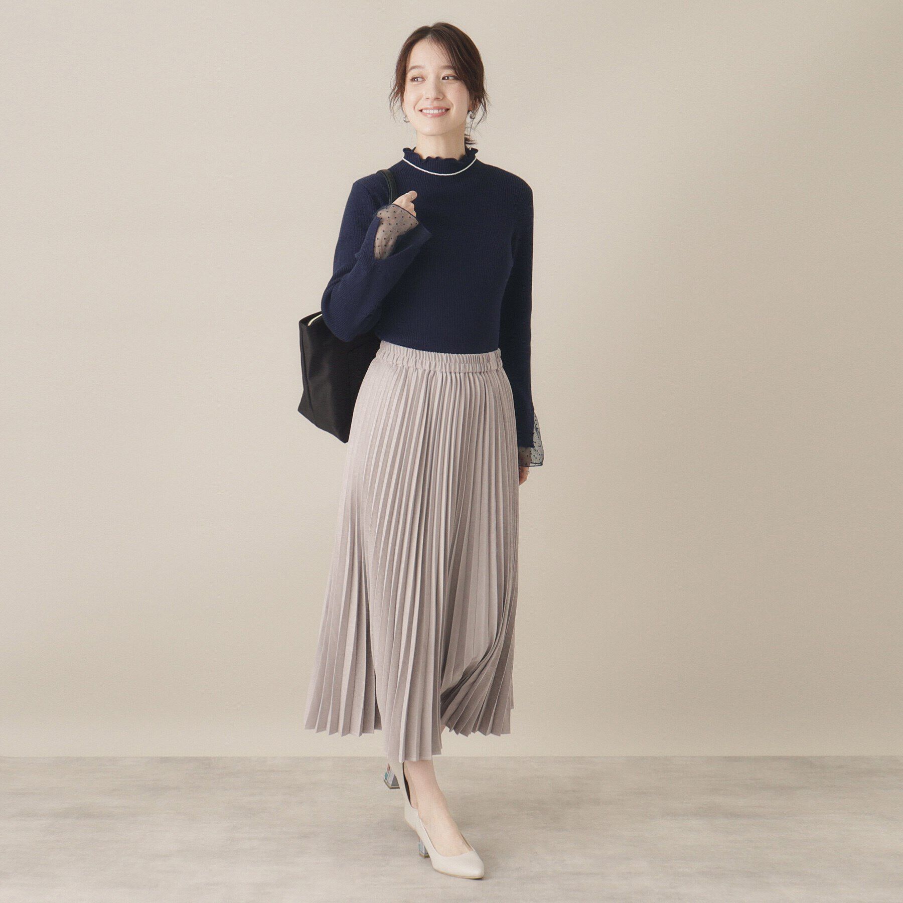 ITS&rsquo;DEMO「【手洗い可】袖チュールリブニット」|ニット・セーター|