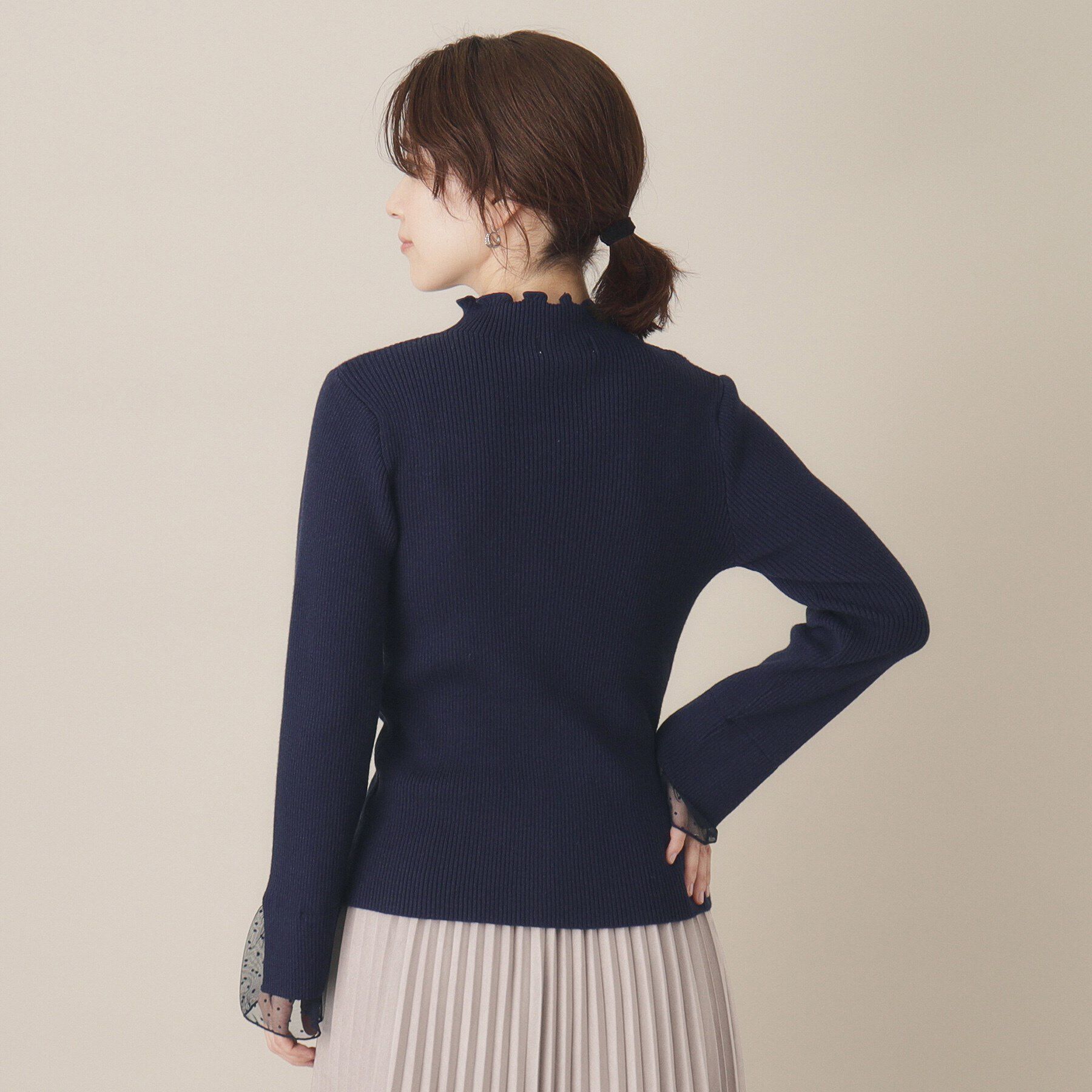 ITS&rsquo;DEMO「【手洗い可】袖チュールリブニット」|ニット・セーター|