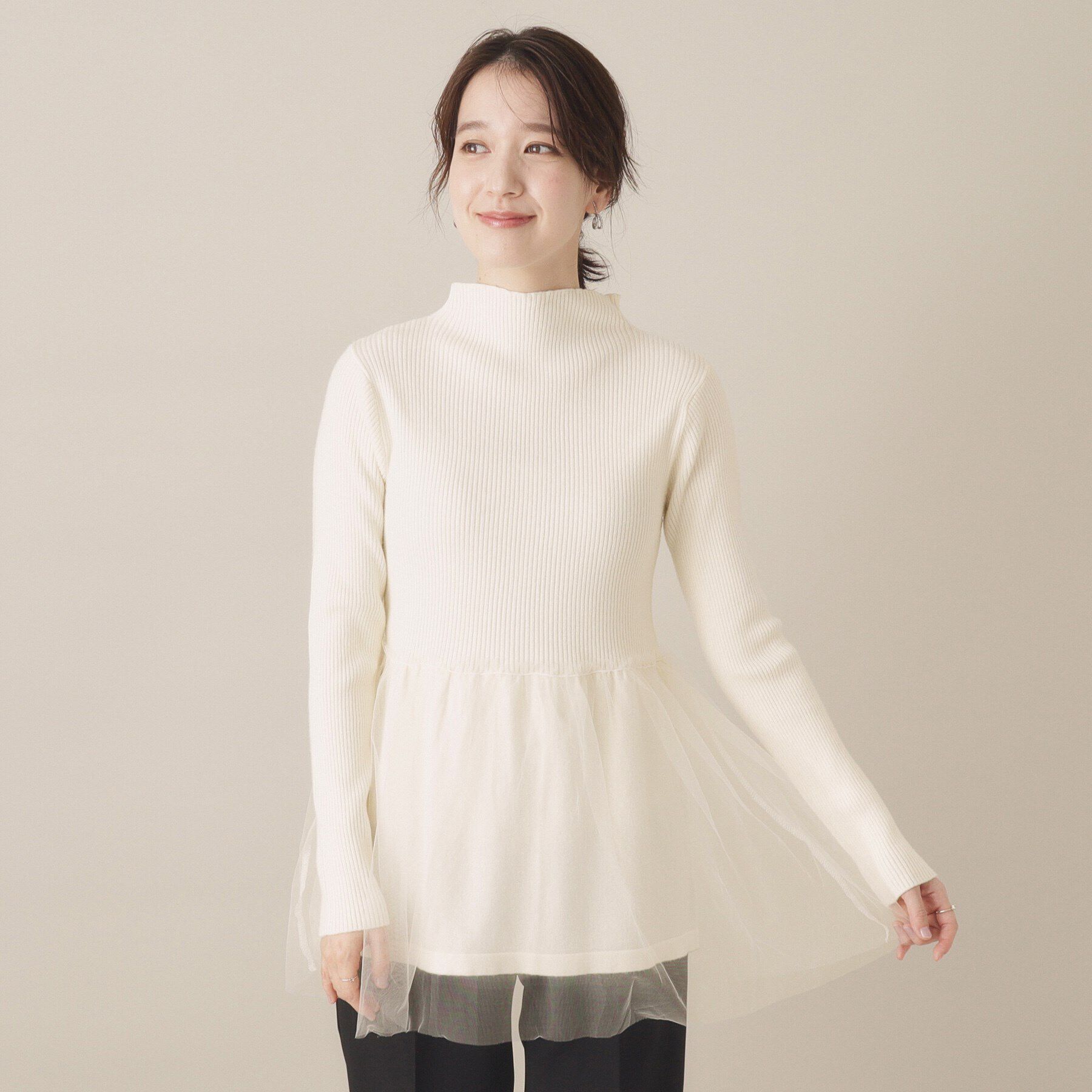 ITS&rsquo;DEMO「【手洗い可】チュールペプラムニット」|ニット・セーター|