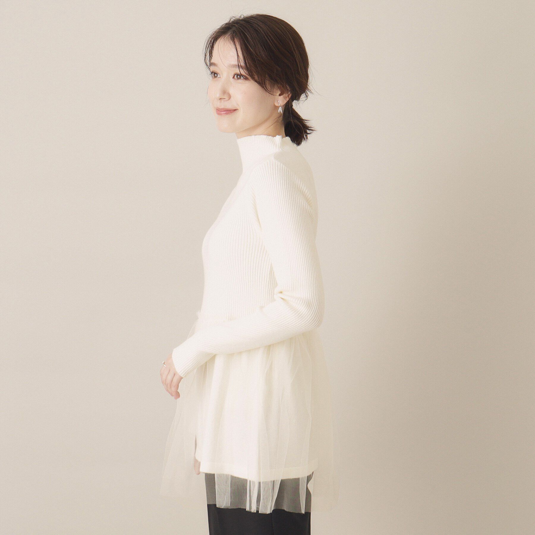 ITS&rsquo;DEMO「【手洗い可】チュールペプラムニット」|ニット・セーター|