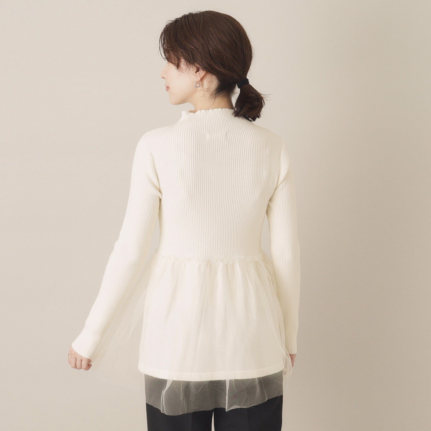 ITS&rsquo;DEMO「【手洗い可】チュールペプラムニット」|ニット・セーター|
