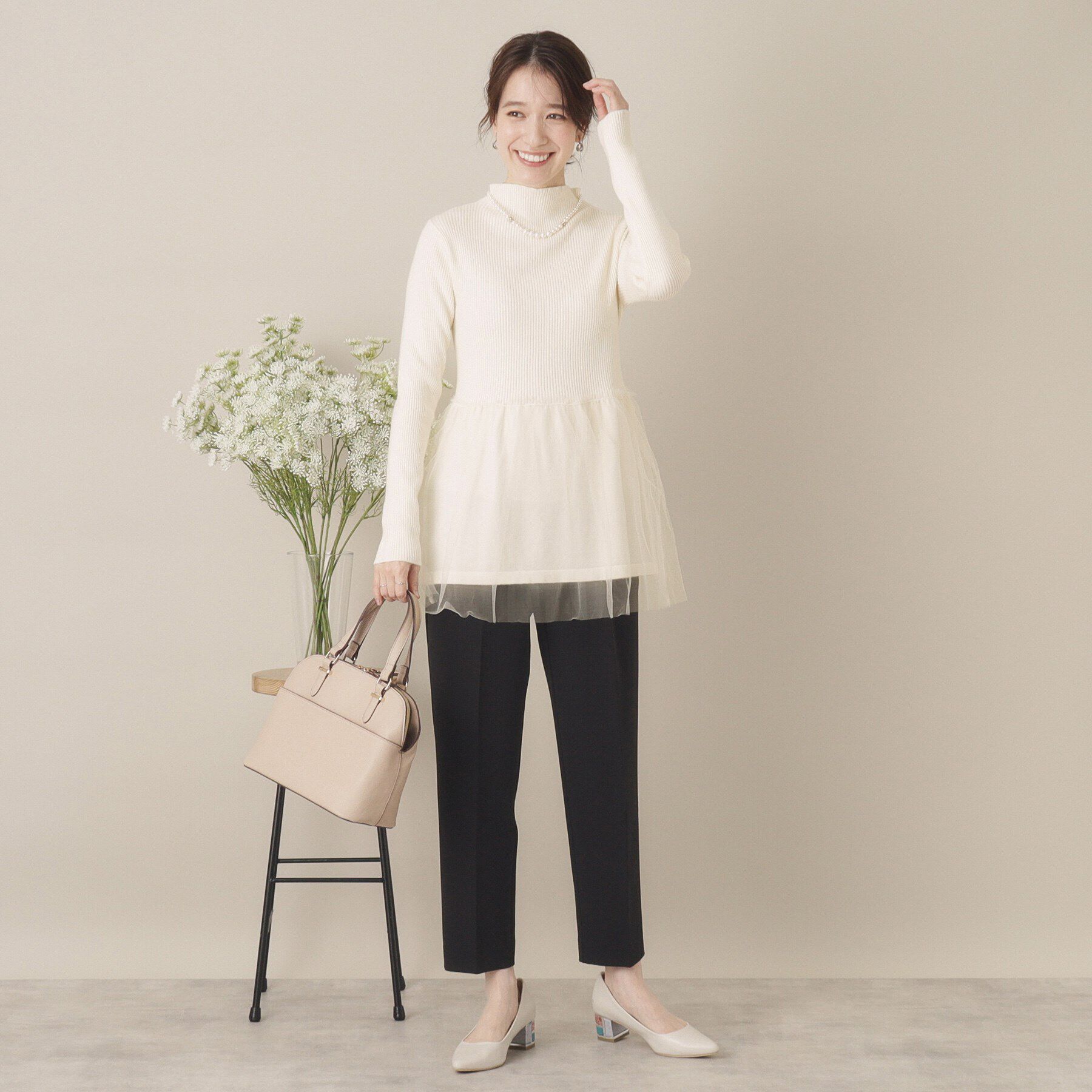 ITS&rsquo;DEMO「【手洗い可】チュールペプラムニット」|ニット・セーター|