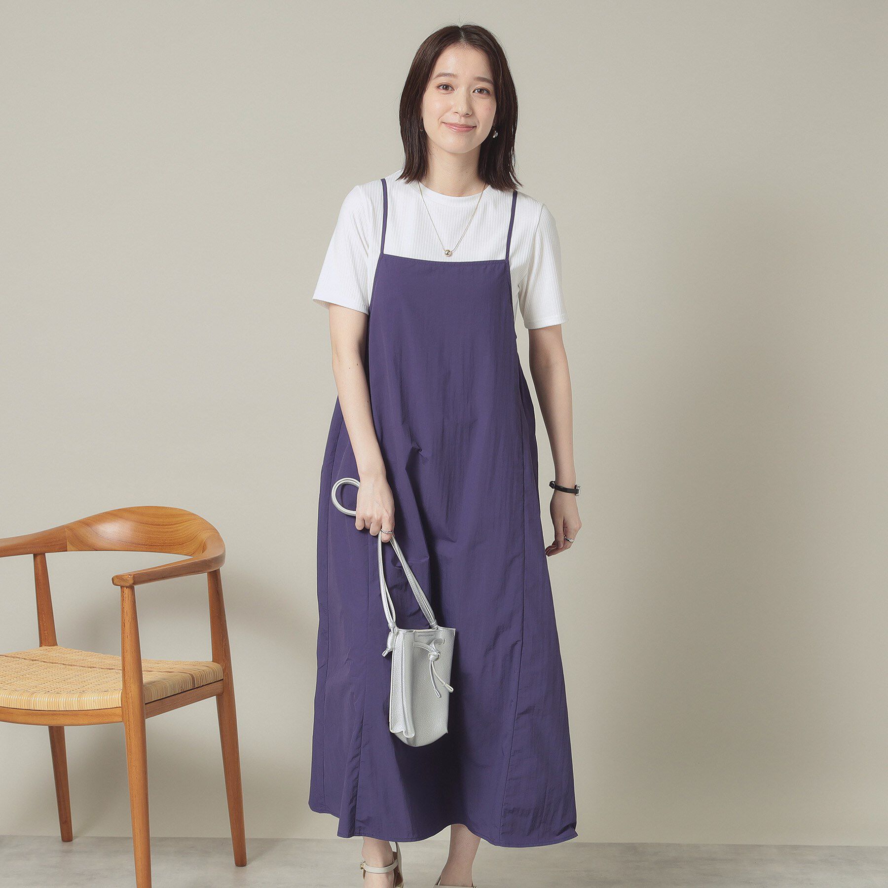 ITS&rsquo;DEMO「【撥水／洗濯機OK】キャミワンピース＜旅服シリーズ＞」|ワンピース|パープル(083)