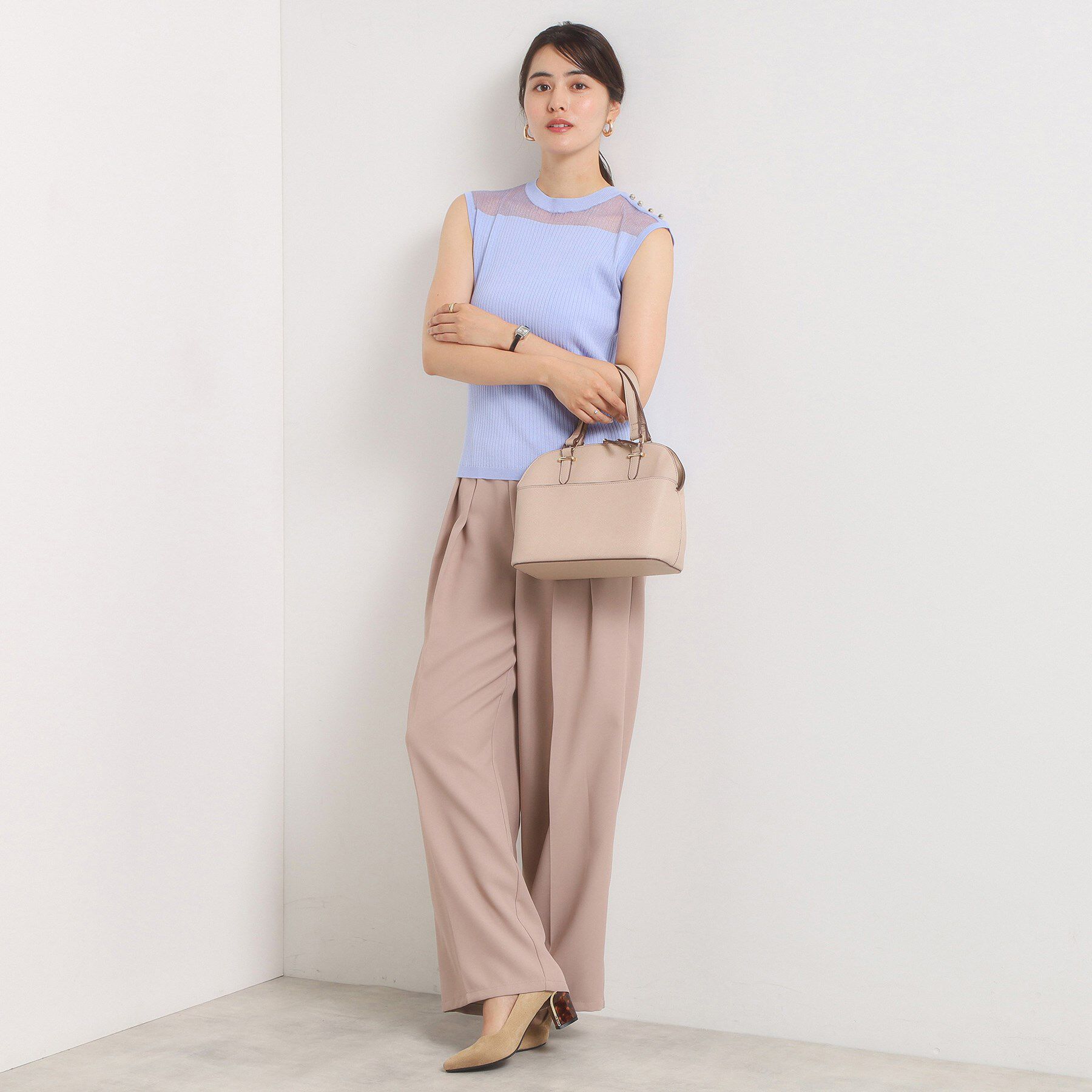 ITS&rsquo;DEMO「【手洗い可】シアー切替ニット」|ニット・セーター|