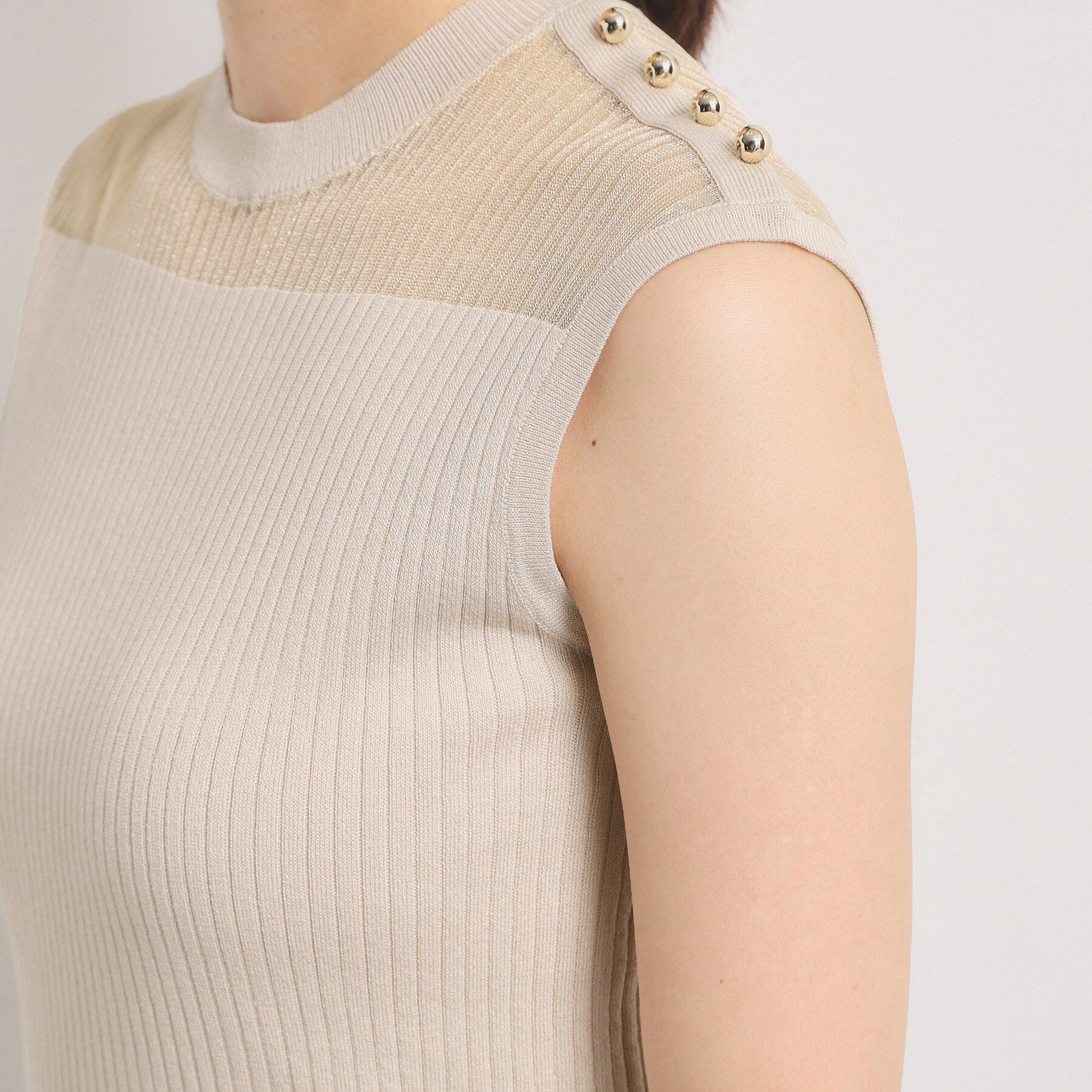 ITS&rsquo;DEMO「【手洗い可】シアー切替ニット」|ニット・セーター|