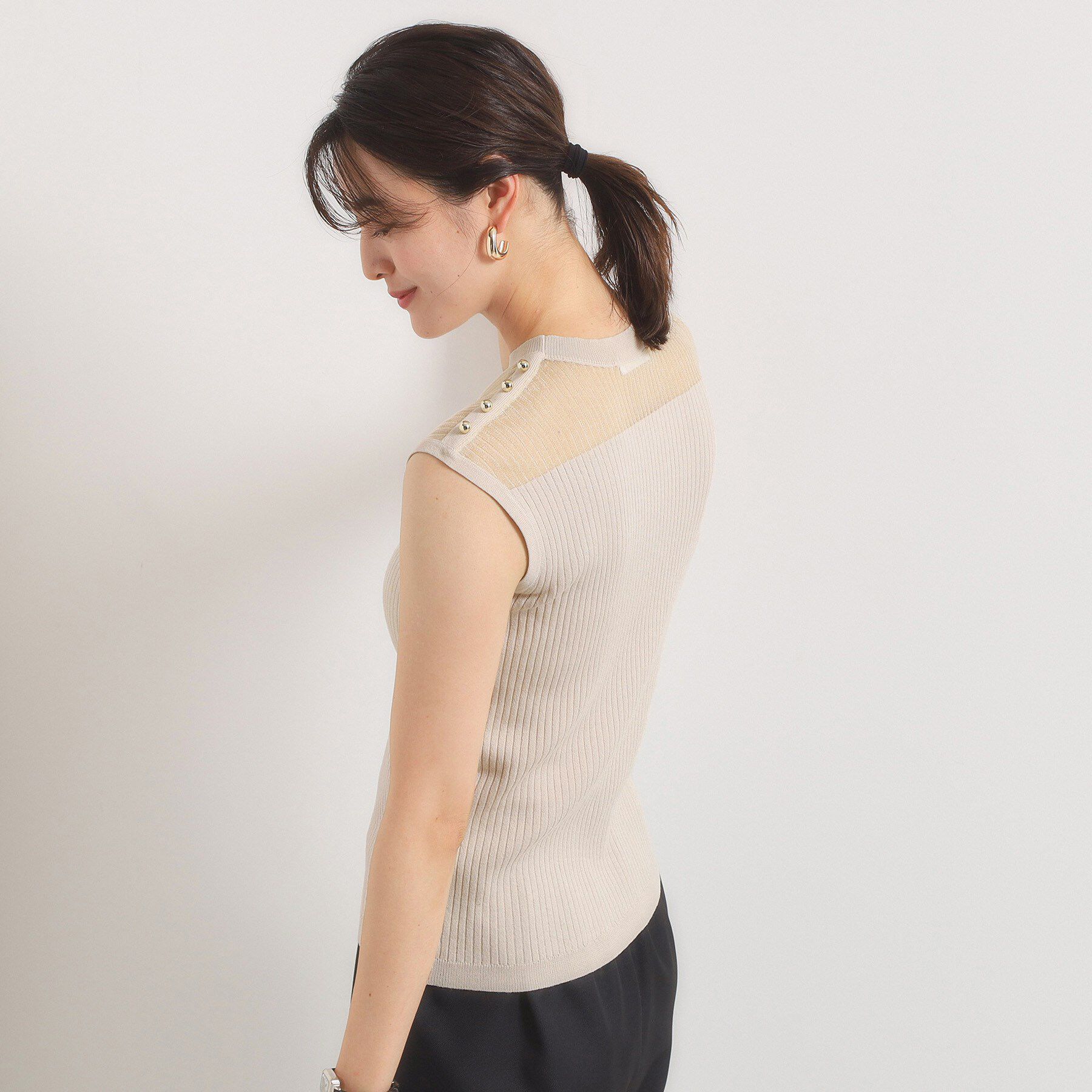 ITS&rsquo;DEMO「【手洗い可】シアー切替ニット」|ニット・セーター|