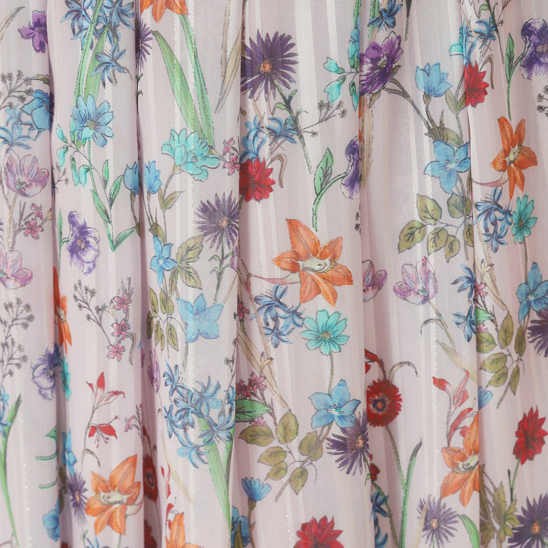 ITS&rsquo;DEMO「【手洗い可／セットアップ可】ラメストライプ花柄スカート」|スカート|