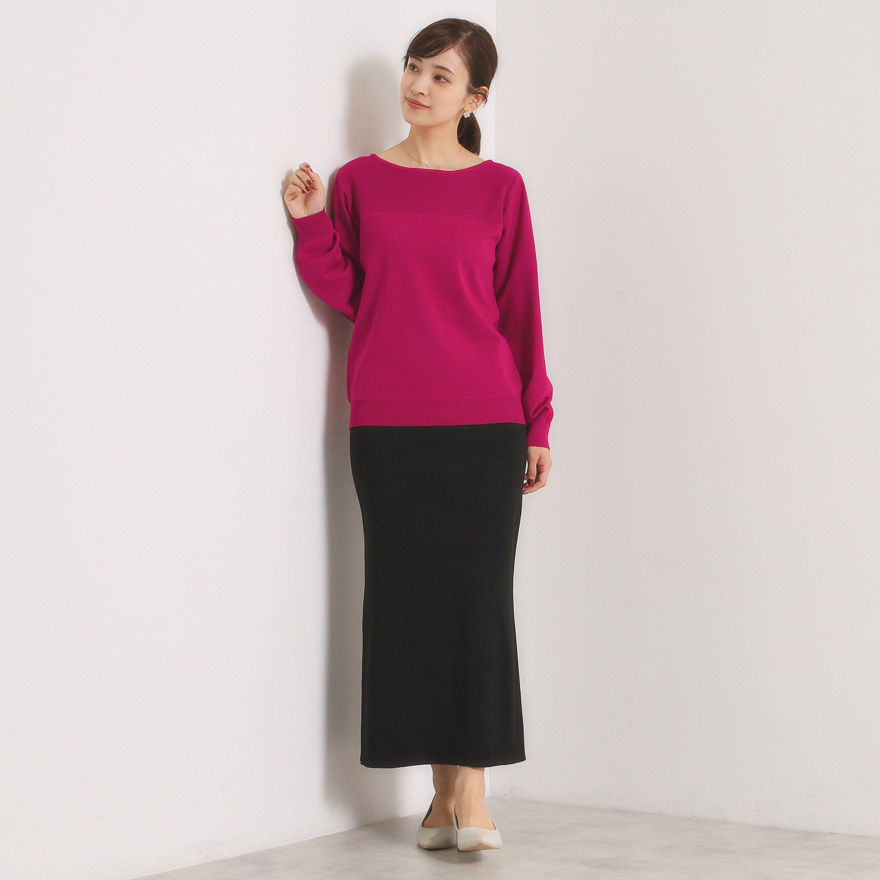 ITS&rsquo;DEMO「【縮みに強い／洗濯機OK】編地切替ニットプルオーバー」|ニット・セーター|