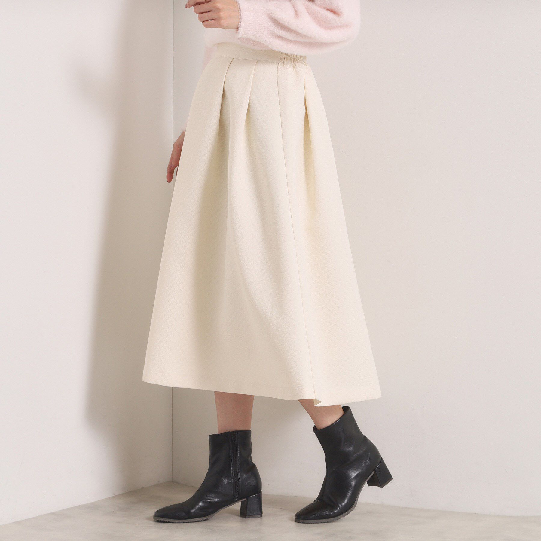 ITS&rsquo;DEMO「【手洗い可／ウエストゴム】千鳥ジャカードスカート」|スカート|