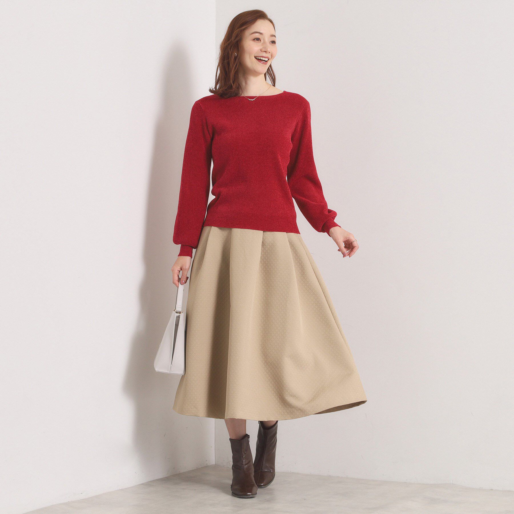 ITS&rsquo;DEMO「【手洗い可／ウエストゴム】千鳥ジャカードスカート」|スカート|