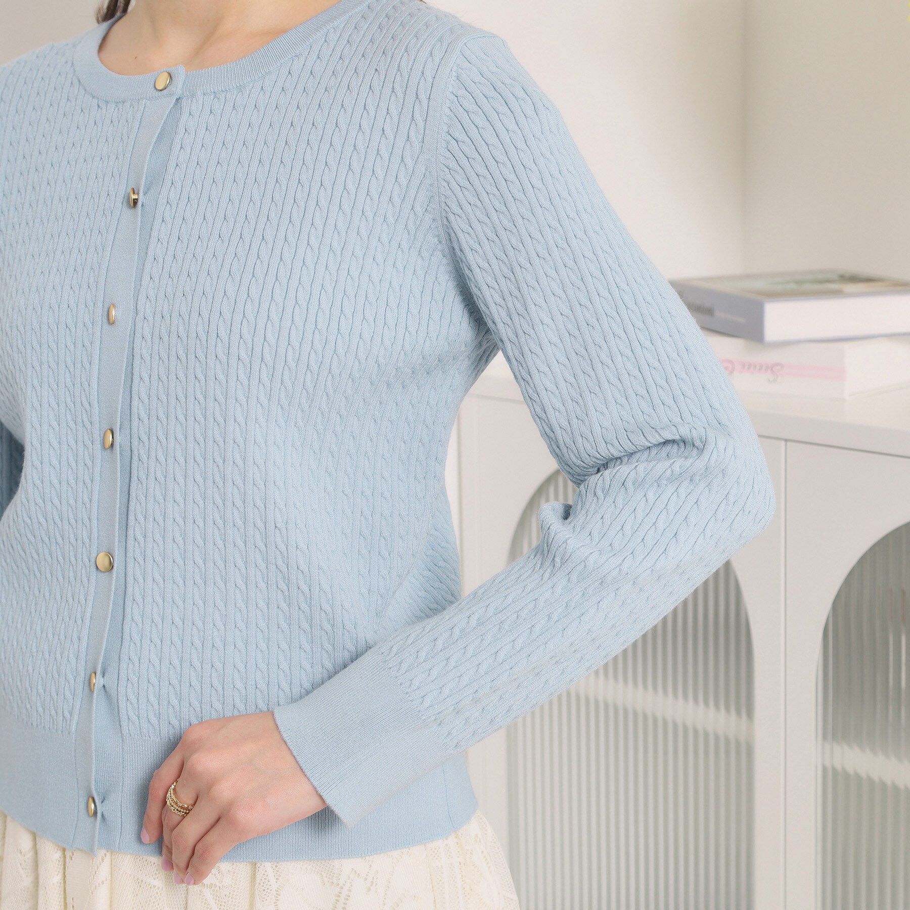 ITS&rsquo;DEMO「【手洗い可】ミニケーブルニットカーディガン」|カーディガン|