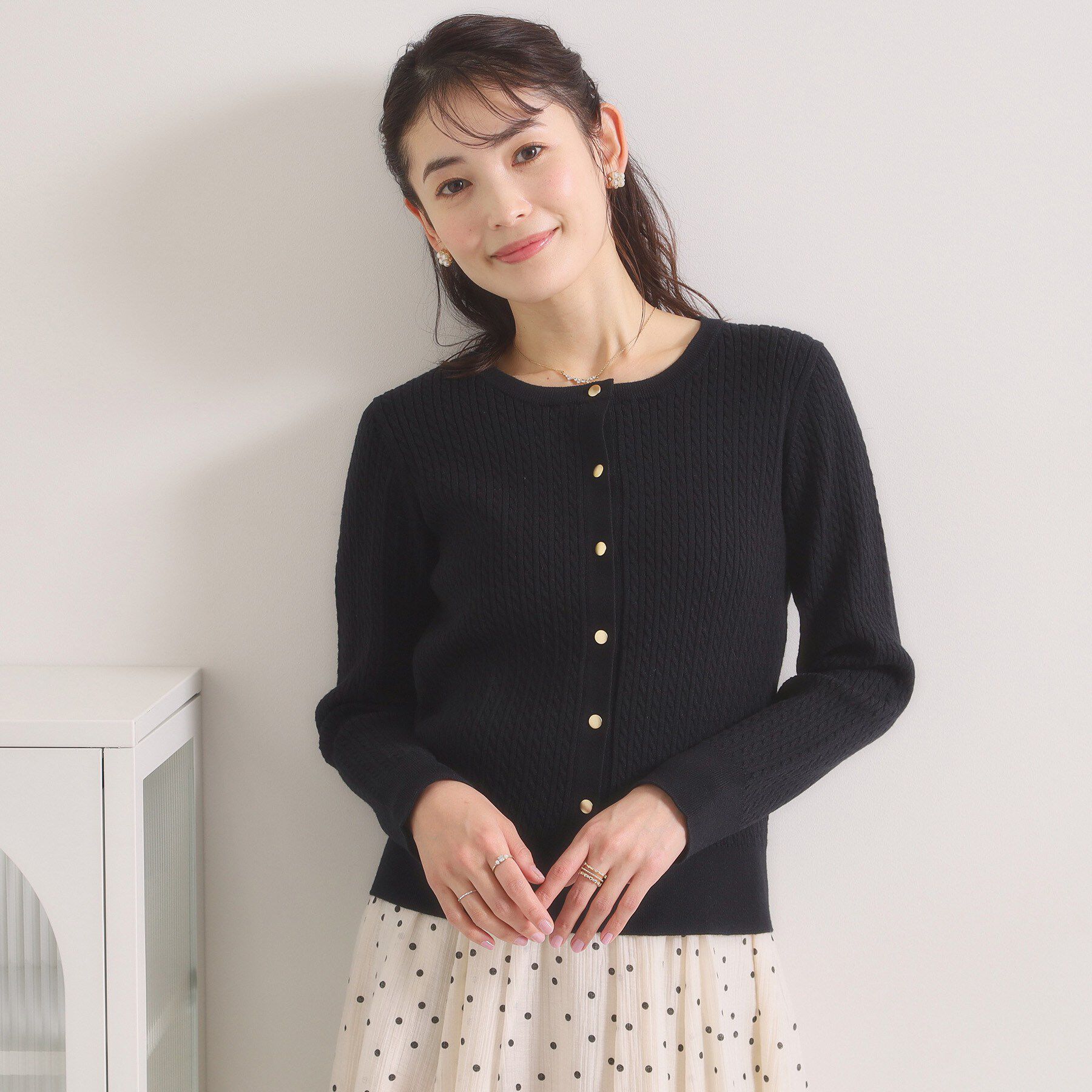 ITS&rsquo;DEMO「【手洗い可】ミニケーブルニットカーディガン」|カーディガン|