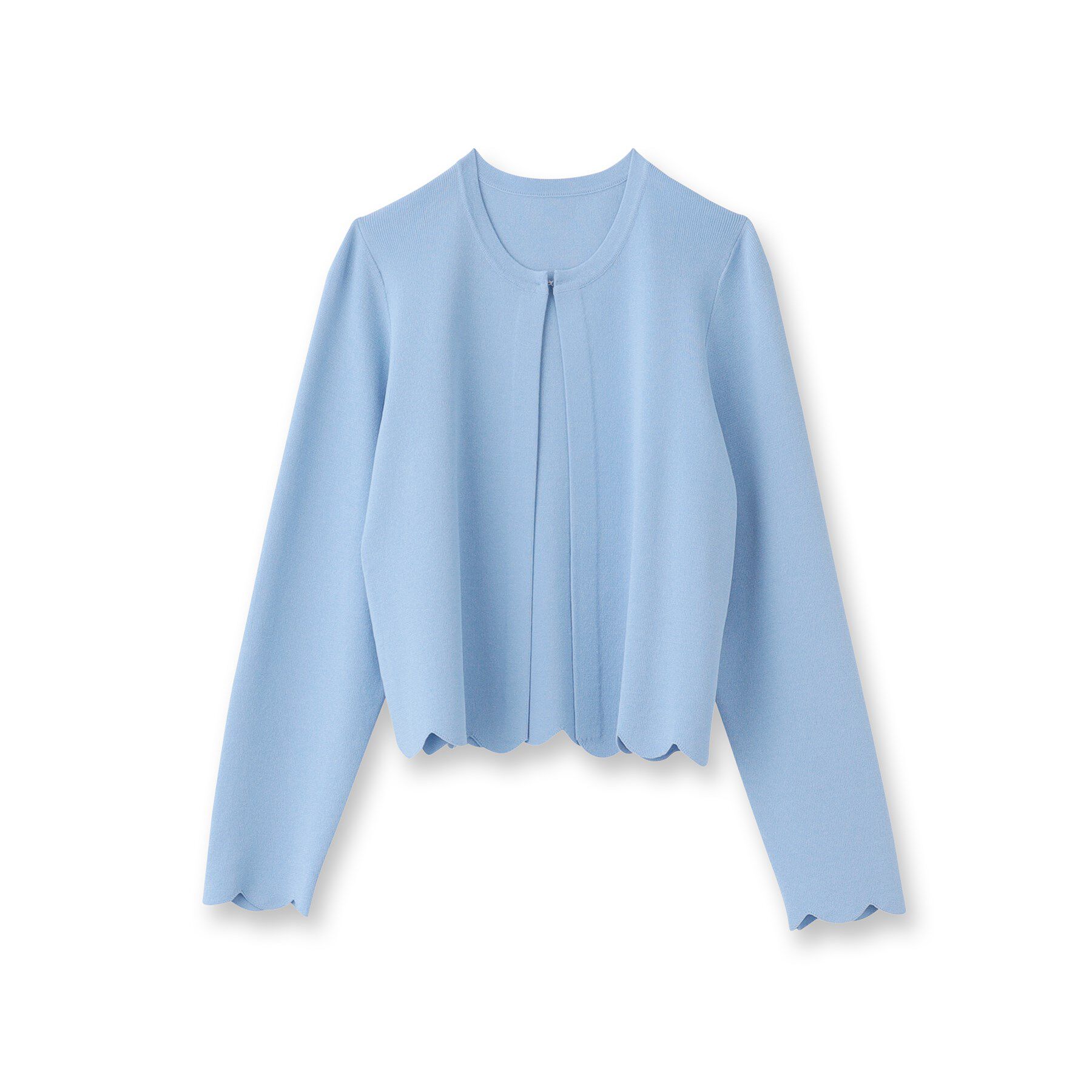 SunaUna「【接触冷感／アンサンブル可】裾スカラップニットボレロ」|カーディガン|