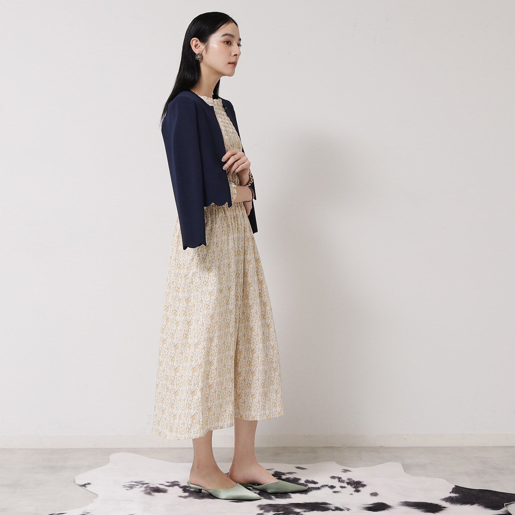 SunaUna「【接触冷感／アンサンブル可】裾スカラップニットボレロ」|カーディガン|