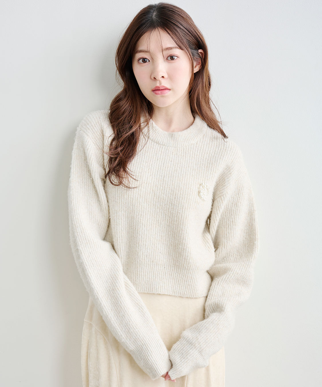 COCO DEAL「パールロゴラメニット」|ニット・セーター|