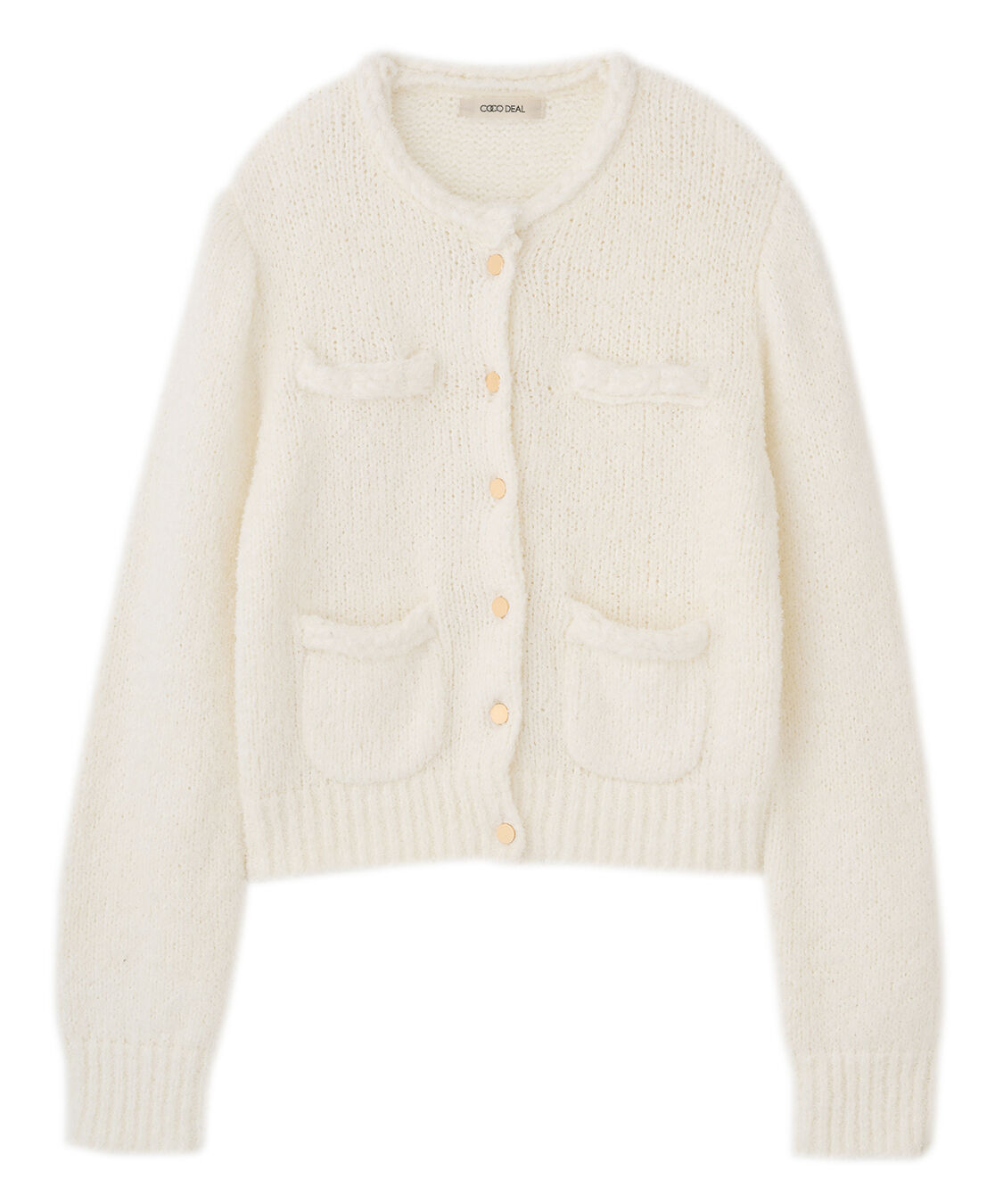 COCO DEAL「トリミングフェザーカーディガン」|ニット・セーター|