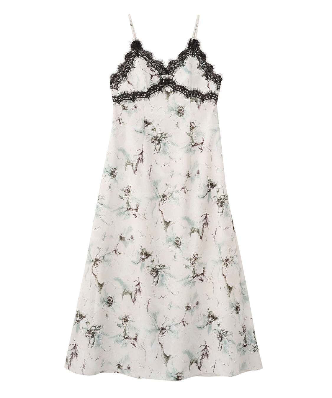 COCO DEAL「フラワープリントレーストリムキャミワンピース」|ワンピース|