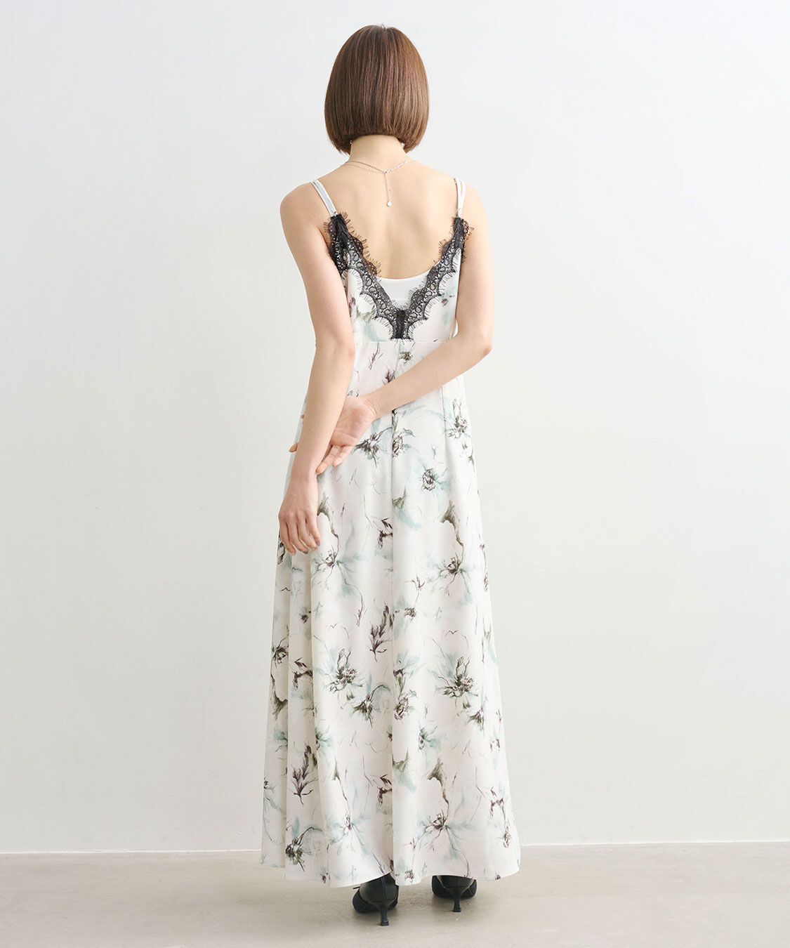 COCO DEAL「フラワープリントレーストリムキャミワンピース」|ワンピース|