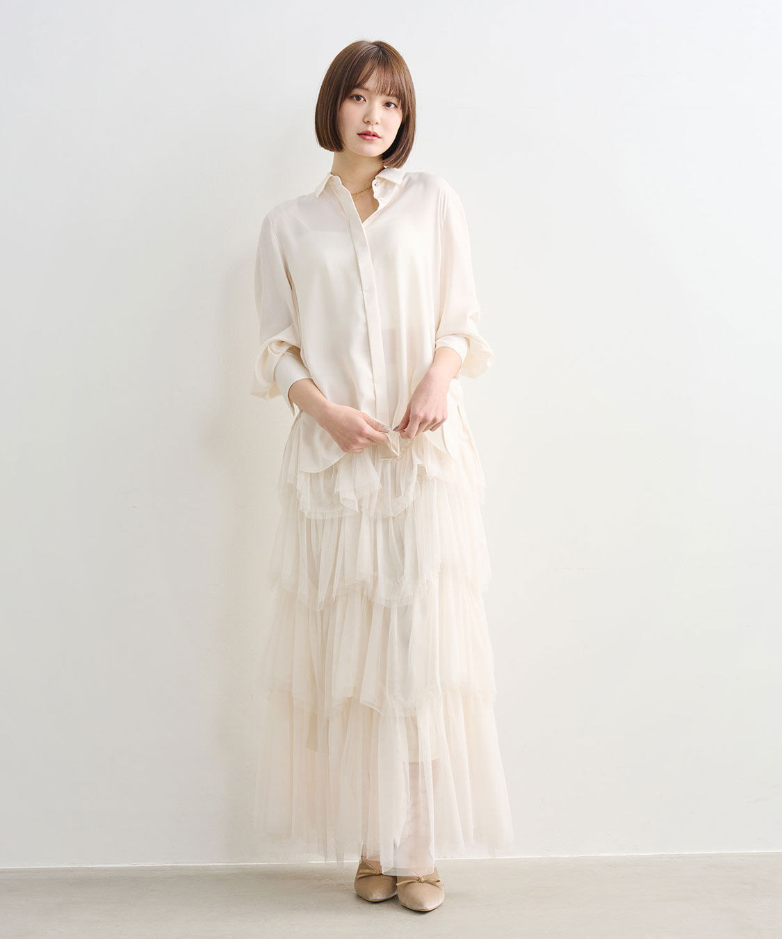 COCO DEAL「ジグザグティアードチュールスカート」|スカート|