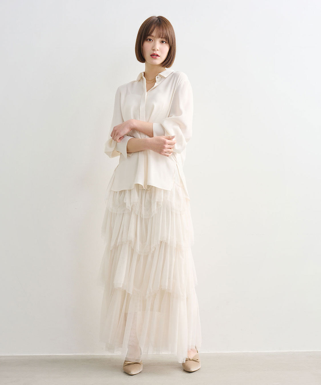 COCO DEAL「ジグザグティアードチュールスカート」|スカート|