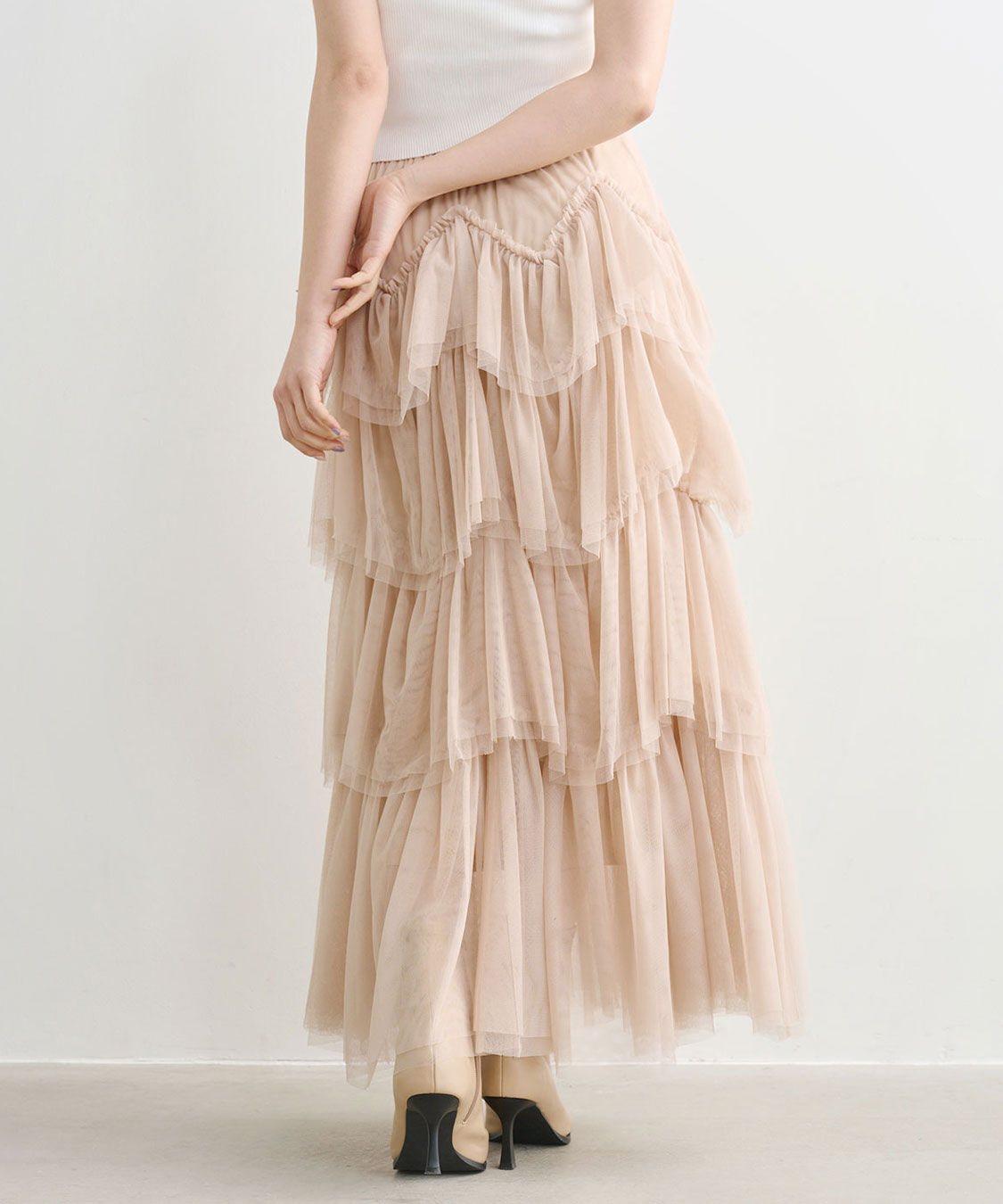 COCO DEAL「ジグザグティアードチュールスカート」|スカート|