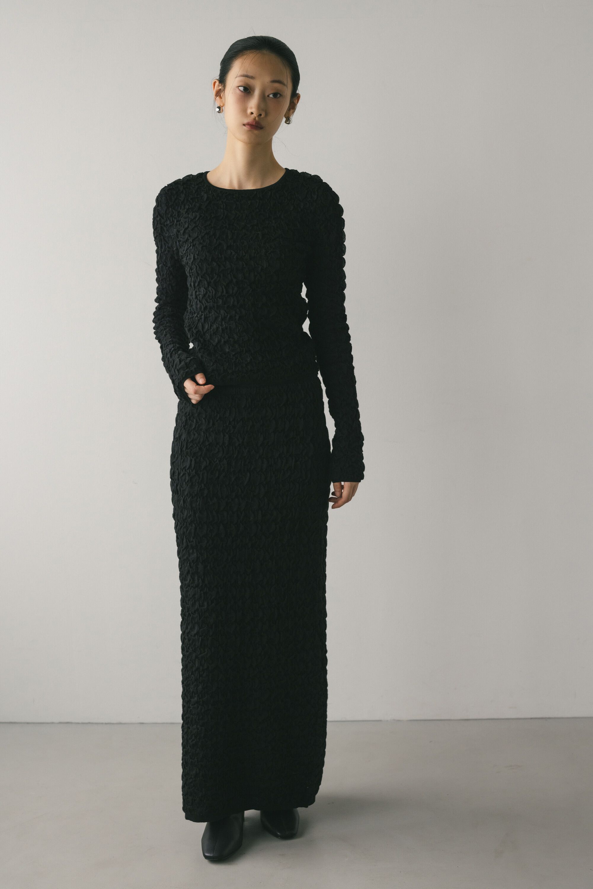 STYLEMIXER「フラッフィーニットスカート」|スカート|BLK