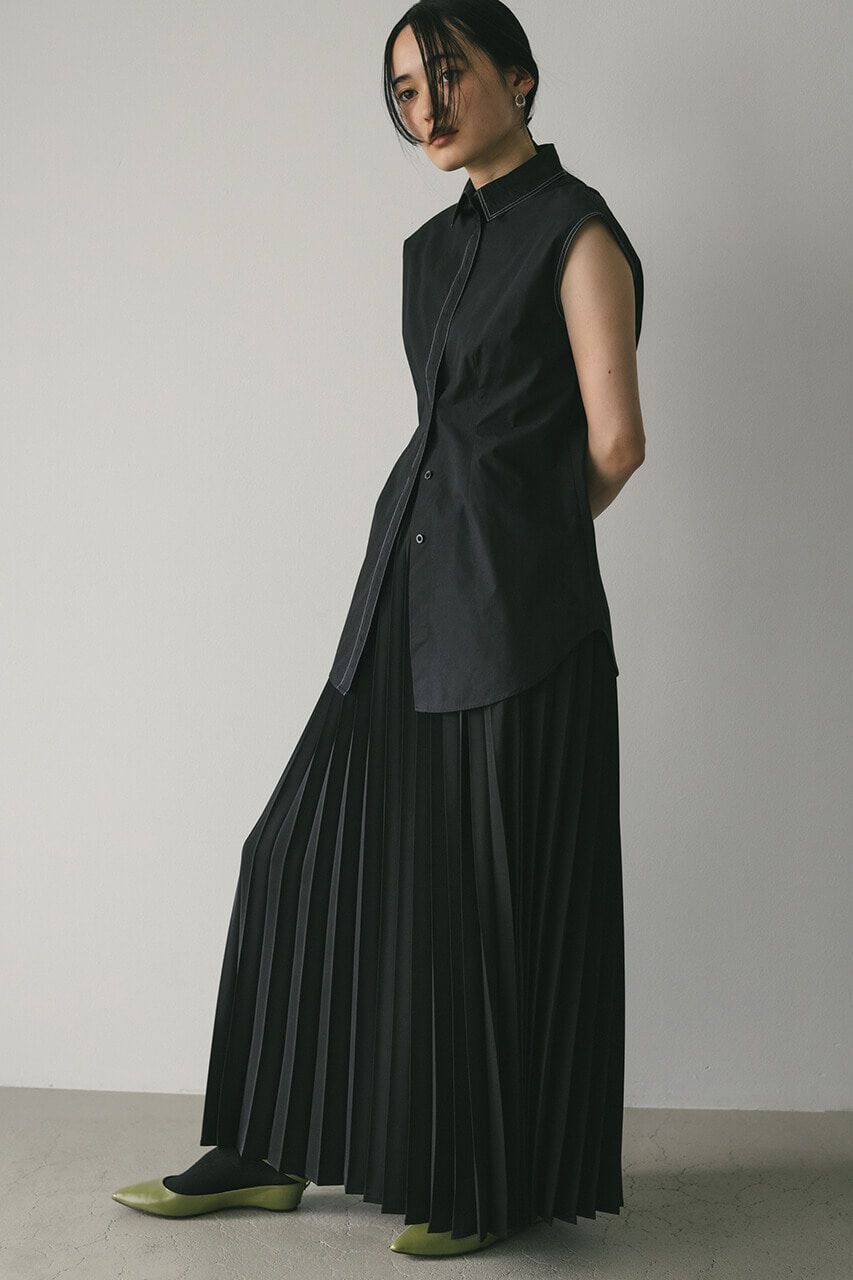 STYLEMIXER「サテンプリーツスカート」|スカート|BLK