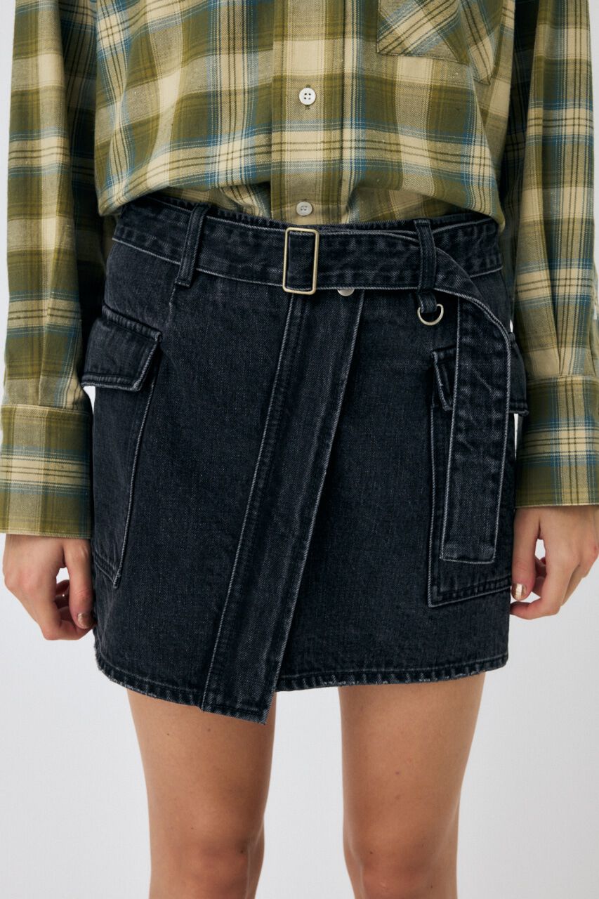 MOUSSY「WRAP デニムミニスカート」|スカート|