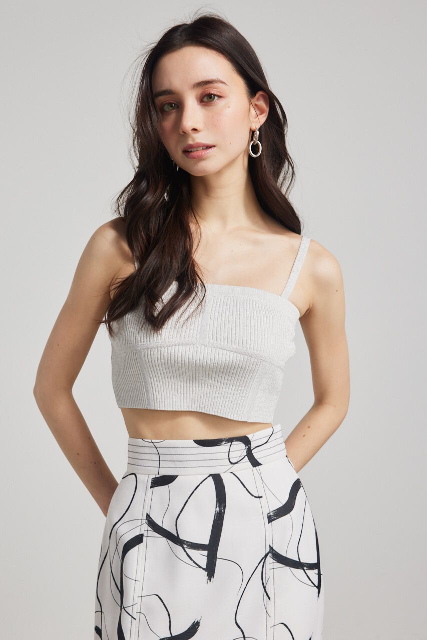 rienda「ビスチェライクKnitベアTOP」|チューブトップ|